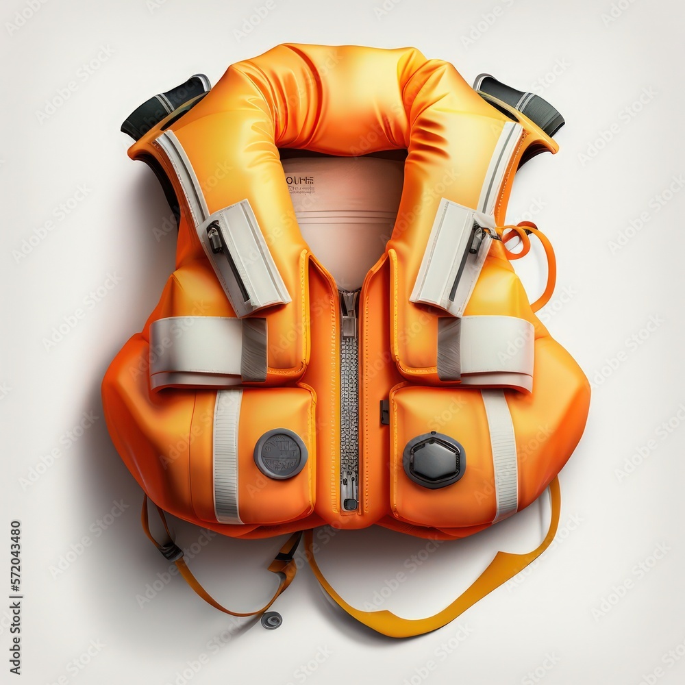 Detailed illustration of a modern safety buoyant personal floatation