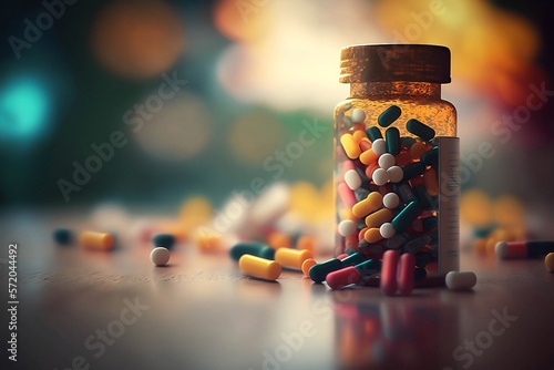 pills, medicine, generative AI, pill, medication, birth control, prescription, dosage photo
