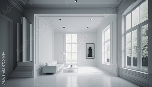 Light white room interior generative ai