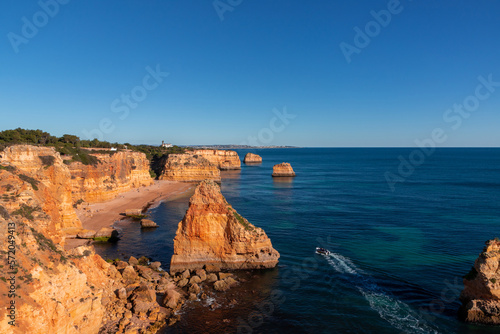 The rocky coast of the Algarve - Portugal