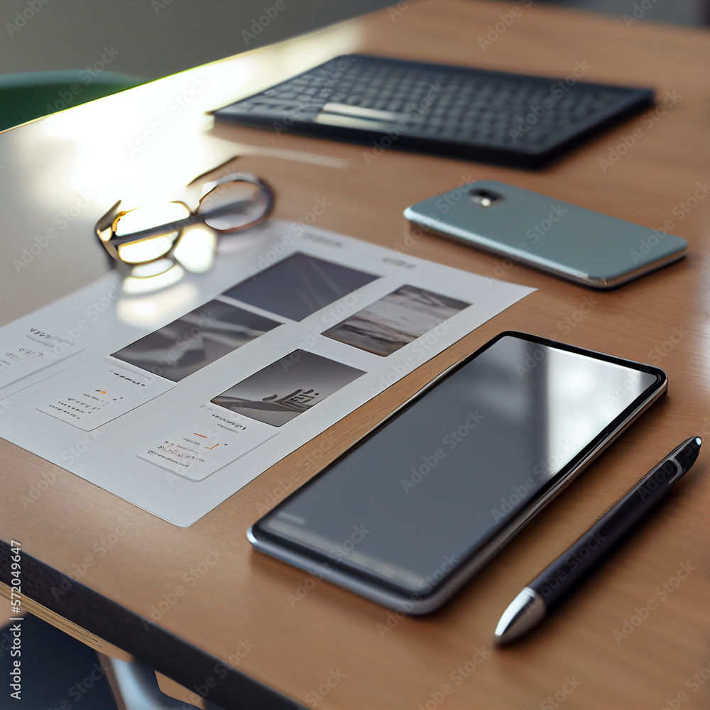 Smartphone On Desk AI Smartphone On Desk AI