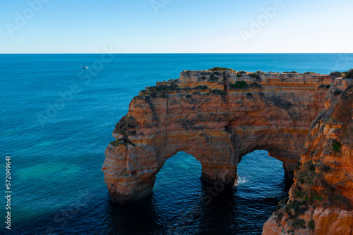 Landscape of the rocky coast in the Portimao area - Portugal photo