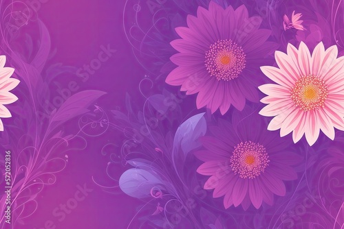 Seamless flowers pattern painting with trendy colors. Print Design, generative ai, perfect for interior, furniture and fashion. © Aleksandr