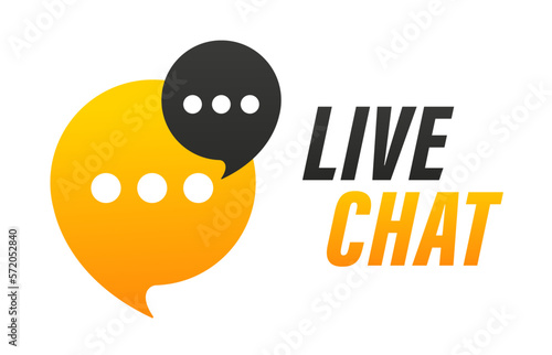 Live Chat button. Online support call center. Customer support. Chat messenger icon for web landing page, ui, mobile app Chat Messaging business concept. Vector illustration