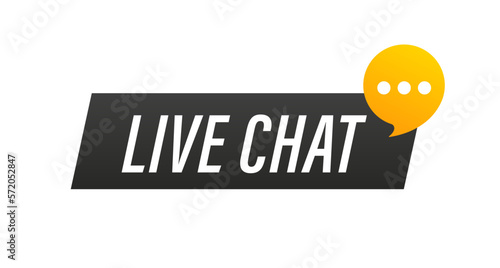 Live Chat button. Online support call center. Customer support. Chat messenger icon for web landing page, ui, mobile app Chat Messaging business concept. Vector illustration