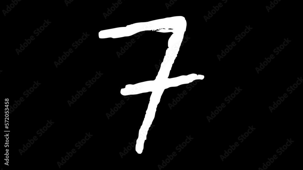 Wiggling Hand Drawn Number 7 Wiggling Hand Drawn Number 7
