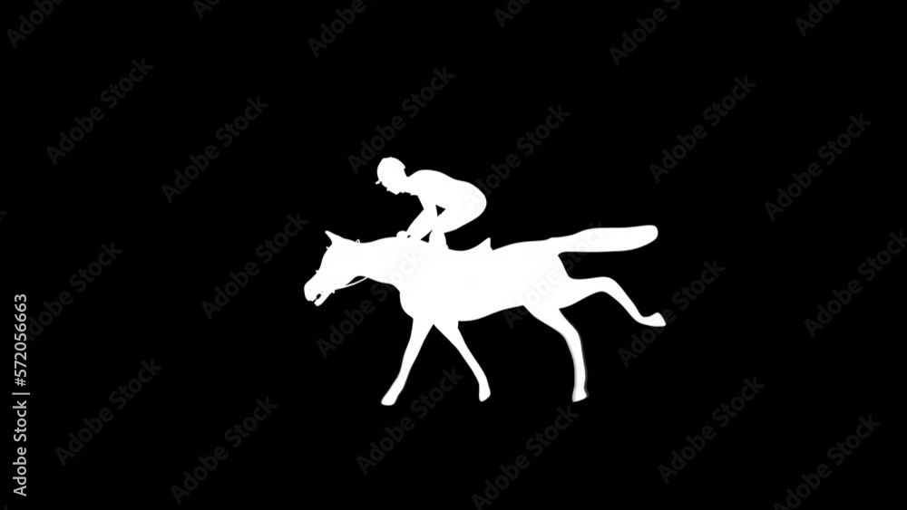 Jockey And Horse Silhouette Transparent Alpha Video Jockey And Horse Silhouette Transparent Alpha Video