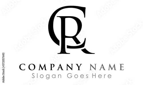 brand CR letter alphabet vector logo
