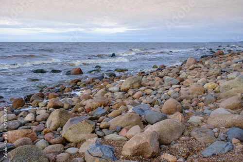 A beautiful spring day on the shore of the Baltic Sea. Latvia.