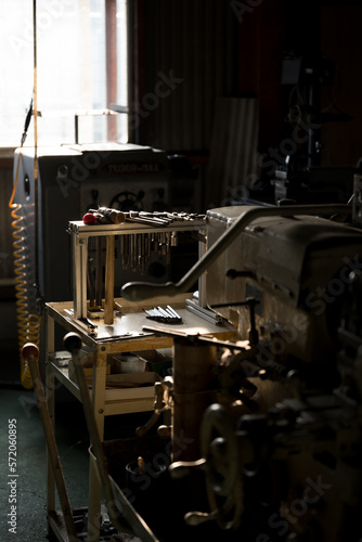 Parts processing work with a lathe