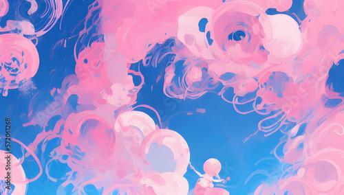 cloudy bubblegum abstract illustration | AI Generated