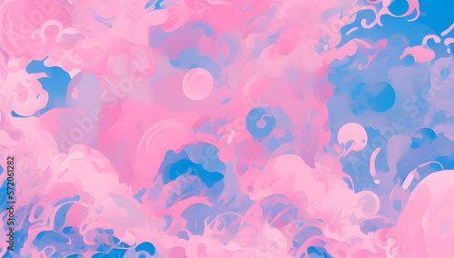 cloudy bubblegum abstract illustration   AI Generated