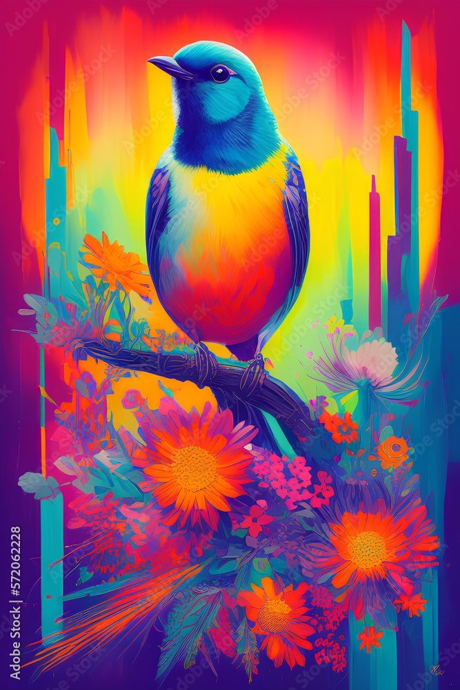 Schön gefärbter Vogel