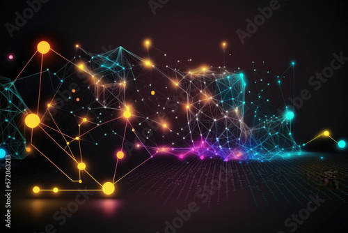 Technology Network Background. Illustration AI Generative