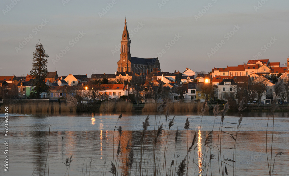Sur la Loire, Basse-Indre, commune d'Indre, Loire-Atlantique, France