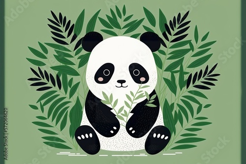 Cute panda created with Generative AI 