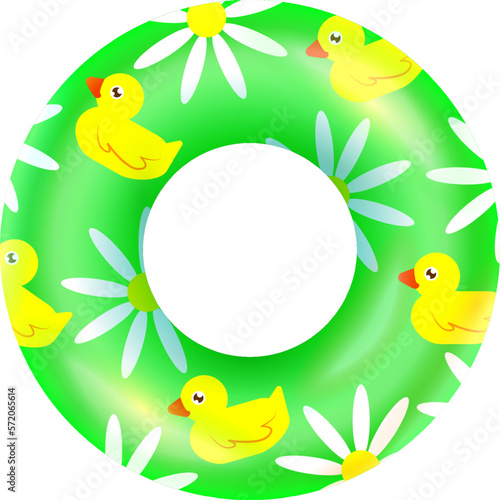 Colorful swimming ring. Beach party realistic element