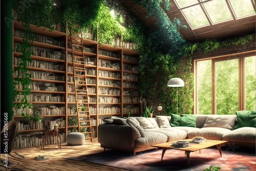 Greenhouse library created with Generative AI  photo
