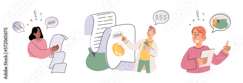 Budget plan concept. Evaluates income and expenses, analyzes investments and savings. Financial literacy and economics, accounting. Planning and distribution of money. Income and expenses report
