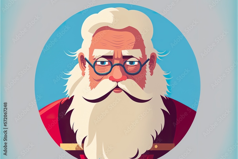 Santa Claus flat illustration created with Generative AI Santa Claus flat illustration created with Generative AI