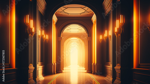 Illuminated corridor interior design