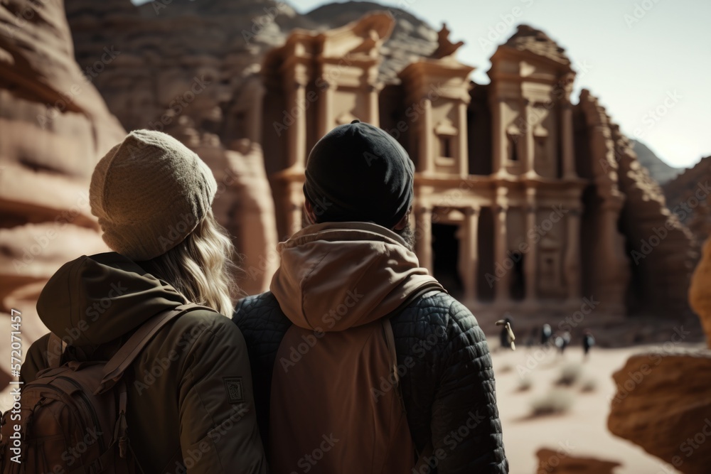An Unforgettable Jordanian Adventure: Visiting the Monastery at Petra with Your Partner, Generative AI