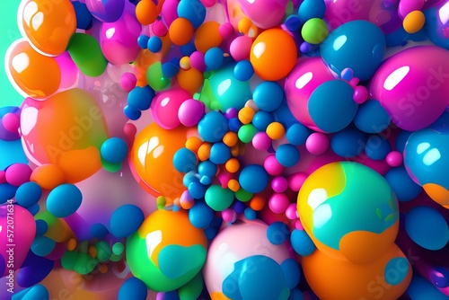 colorful balloons on a blue background-Generate AI