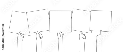 Empty banner in hand
