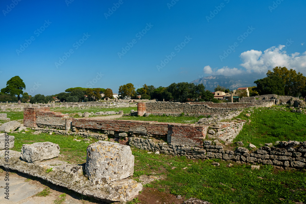 Remains of the ancient city of Paestum dating from about 550 to 450 BC.