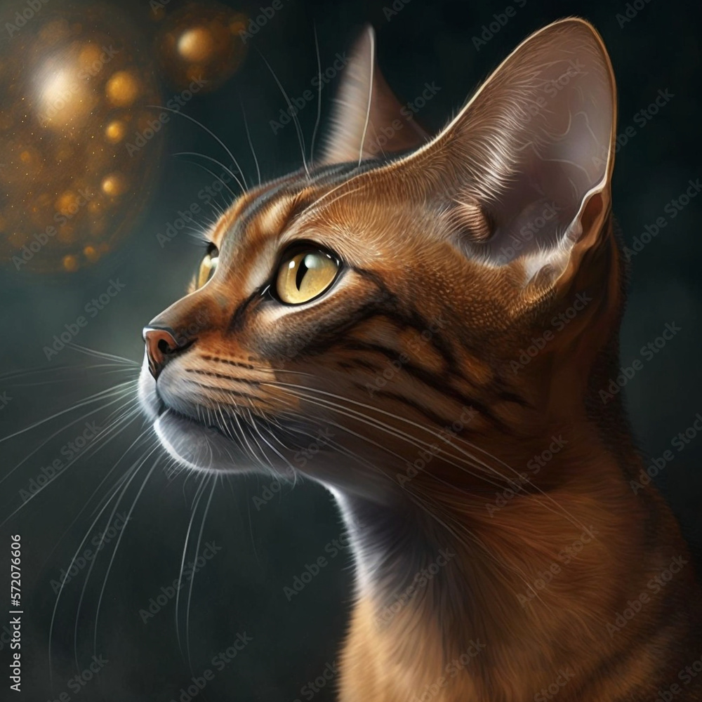 Abyssinian cat with a twinkle