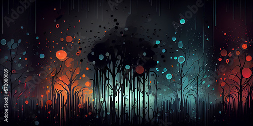 Abstract Colorful Rain Background
