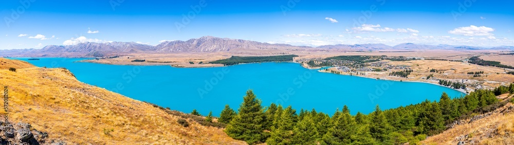 views of lake tekapo and surroundings, new zealand