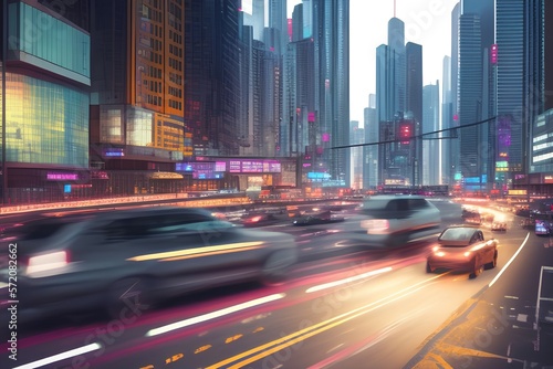 traffic at night - Generate AI