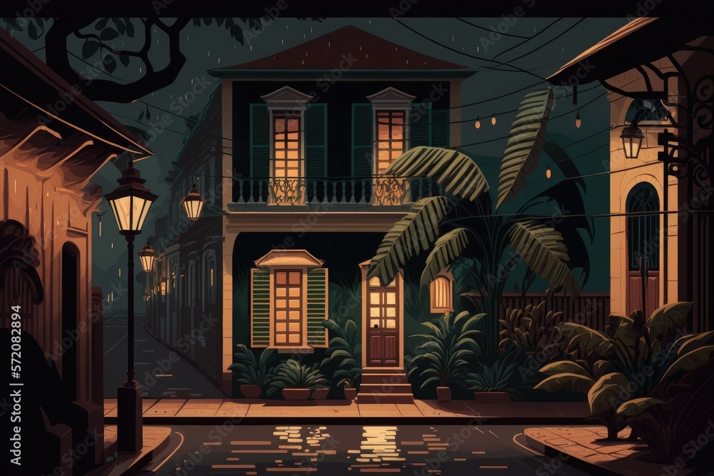 Small Town At Night - AI-Generated Night Mode Peaceful Wallpaper Small Town At Night - AI-Generated Night Mode Peaceful Wallpaper
