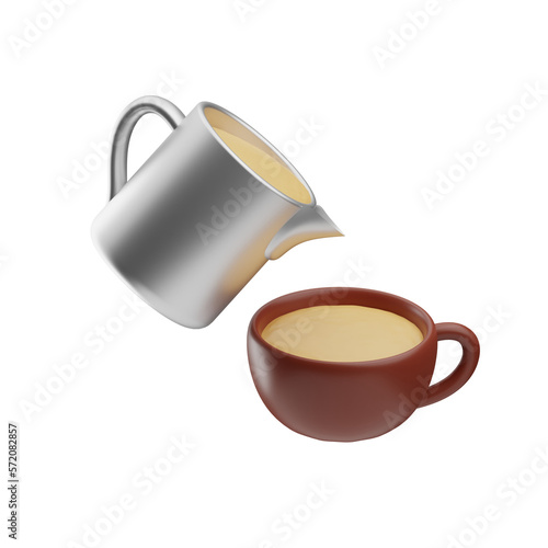 coffee object coffee pour illustration 3d