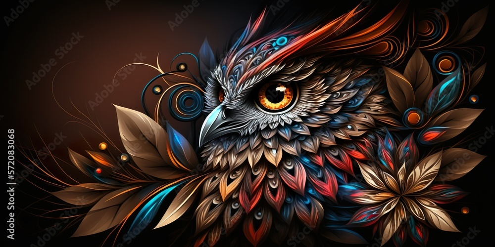 Luxury Beautifull Owl Abstract. Digital AI Illustrations Luxury Beautifull Owl Abstract. Digital AI Illustrations