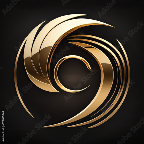 Stylized Letter C, golden ratio, logo, generative AI