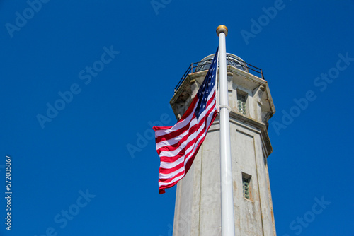 Shot of the USA flag on a sunny afternoon