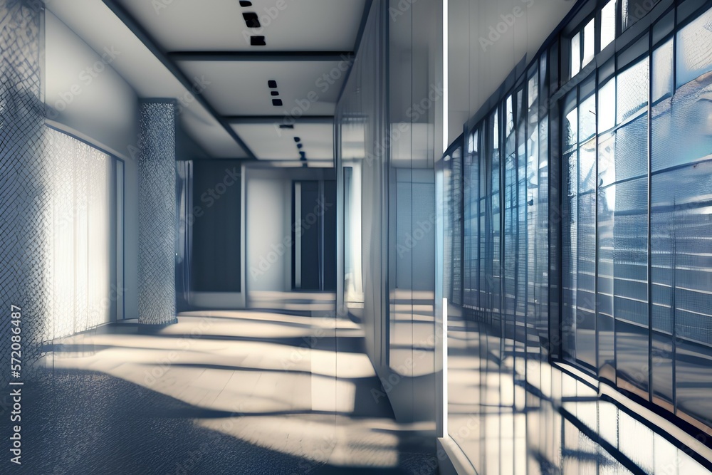 corridor in the office - Generate AI corridor in the office - Generate AI