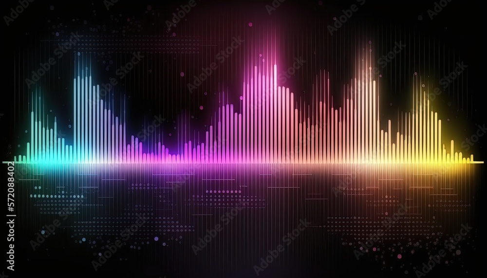 colorful abstract equalizer effect background in Neon lights. Sound wave, by ai generative colorful abstract equalizer effect background in Neon lights. Sound wave, by ai generative