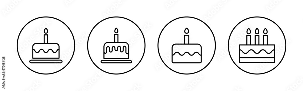 Cake icon vector for web and mobile app. Cake sign and symbol. Birthday cake icon Cake icon vector for web and mobile app. Cake sign and symbol. Birthday cake icon