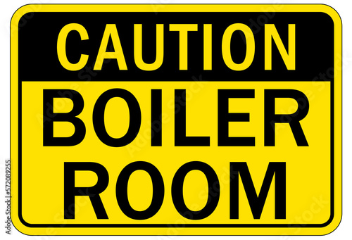Boiler and furnace room warning sign and labels