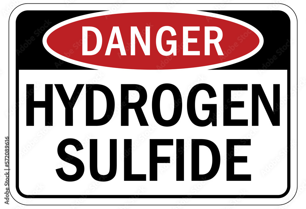 Hydrogen chemical warning sign and labels hydrogen sulfide Hydrogen chemical warning sign and labels hydrogen sulfide
