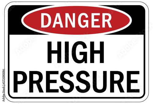 Pipeline sign and labels high pressure