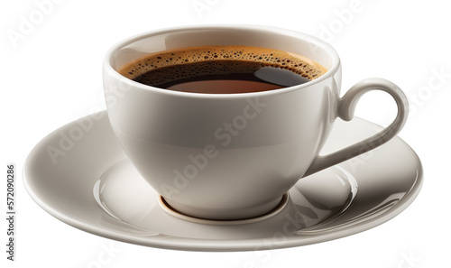 Cup of delicious coffee cut out. Based on Generative AI © Yeti Studio