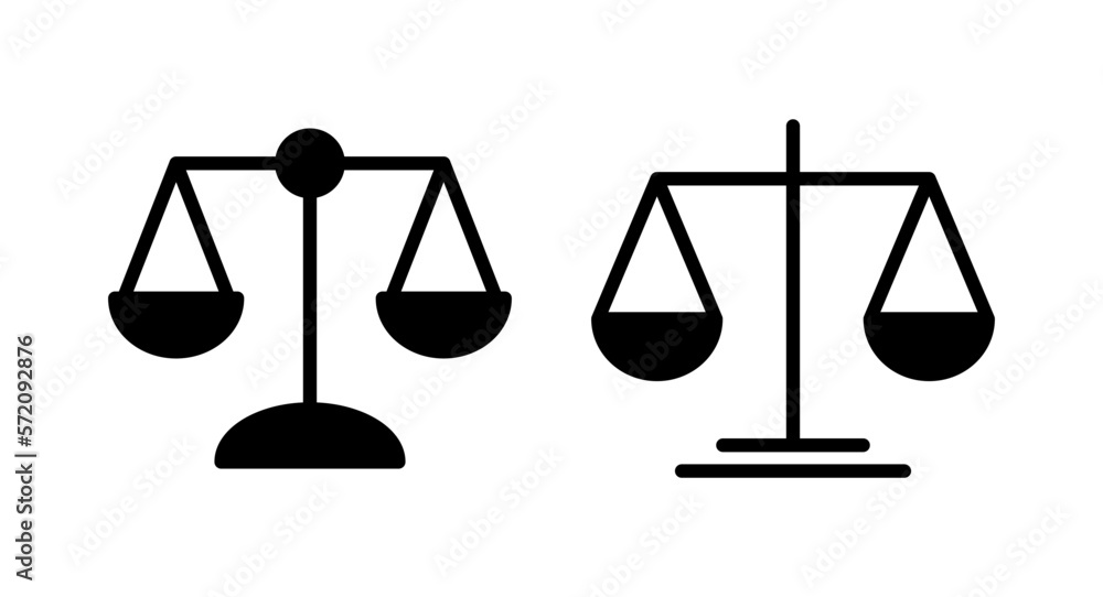 Scales icon vector illustration. Law scale icon. Justice sign and symbol Scales icon vector illustration. Law scale icon. Justice sign and symbol