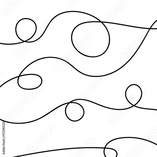 Curls Hand Drawn Seamless Pattern Vector