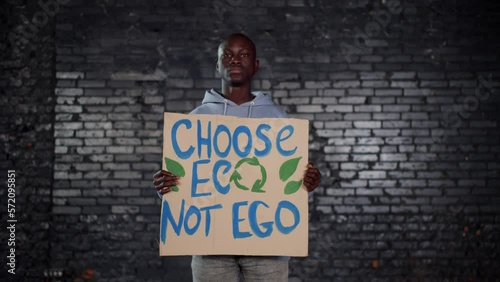 A group of protesting youth are against environmental pollution, global warming