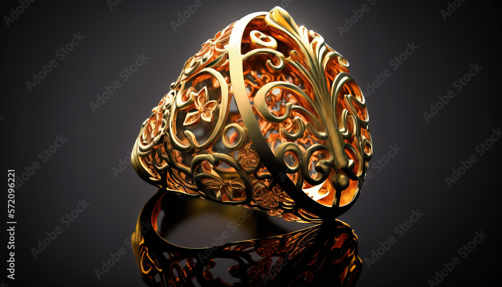 abstract jewelry ring. sketch art for artist creativity and inspiration. generative AI
