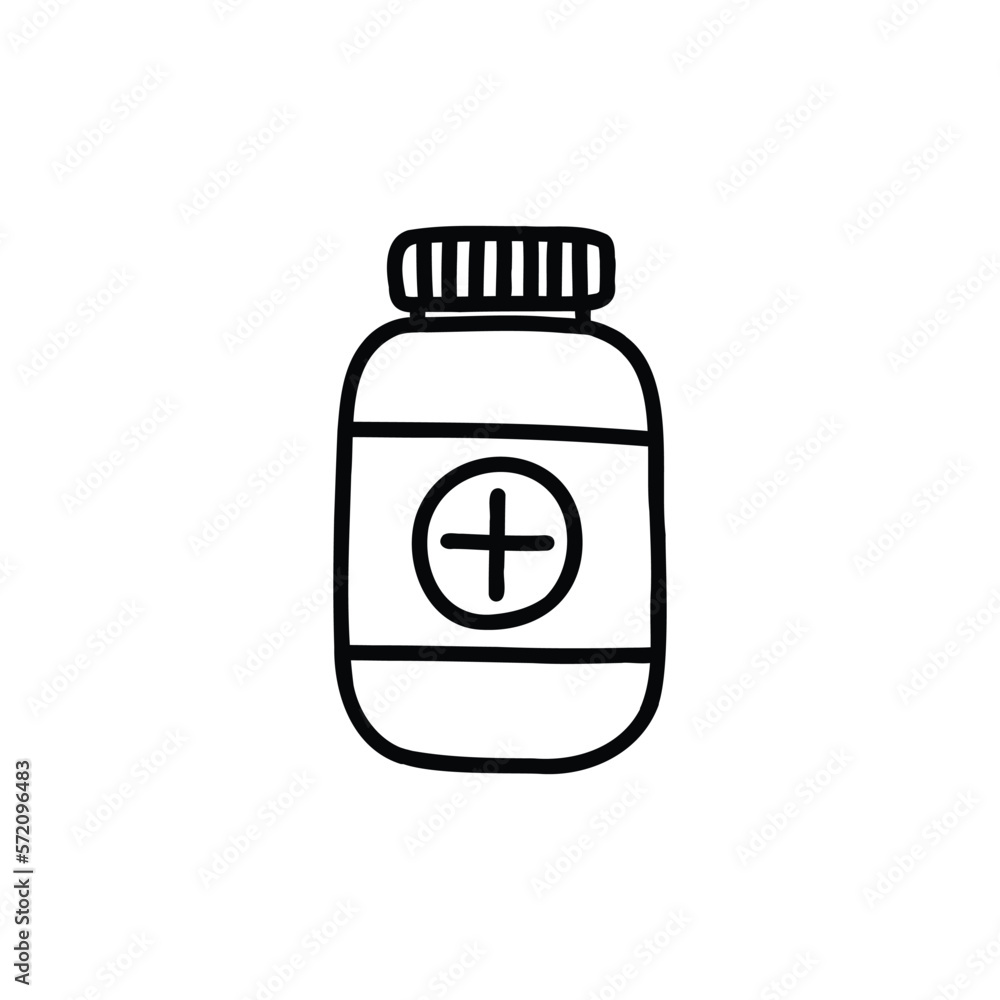 Obraz premium medicine doodle icon, vector color line illustration
